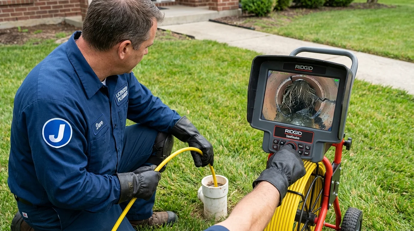 Sewer camera inspection being performed by Johns Plumbing LLC in Vernon